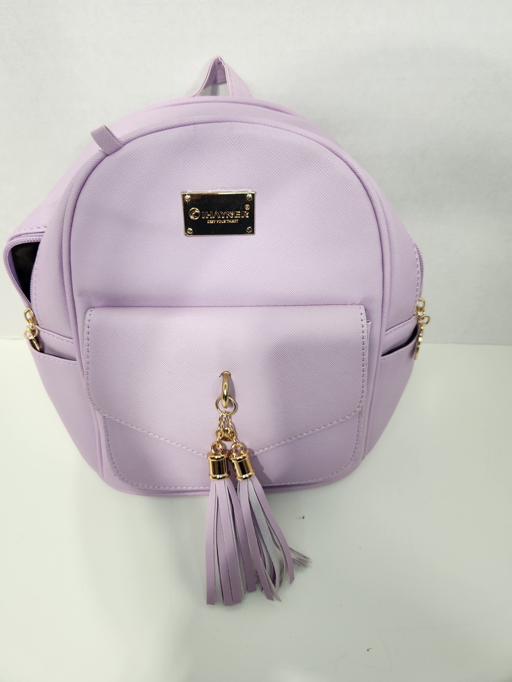 Lilac Kids Mini Tassel Backpack with Gold Accents